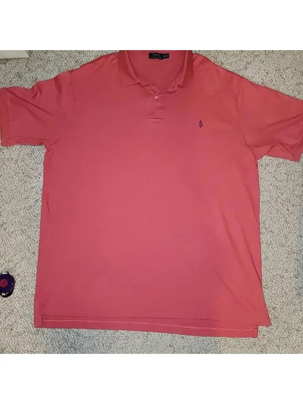 Polo Ralph Lauren Mens salmon pink polo shirt 2XLT Blue Pony Logo Short Sleeve